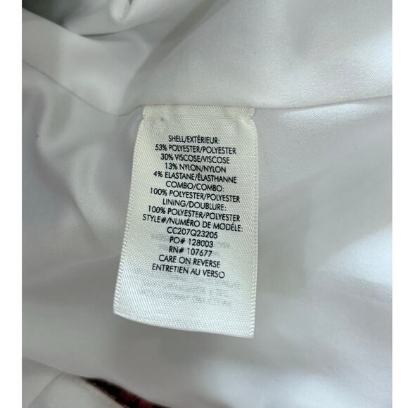 Alice + Olivia Mya Notch Collar Fitted Blazer Off White Multi Red Floral Size 2 - Picture 15 of 16